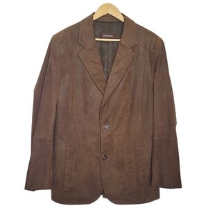 Danier Leather 3 Button Blazer Jacket Brown